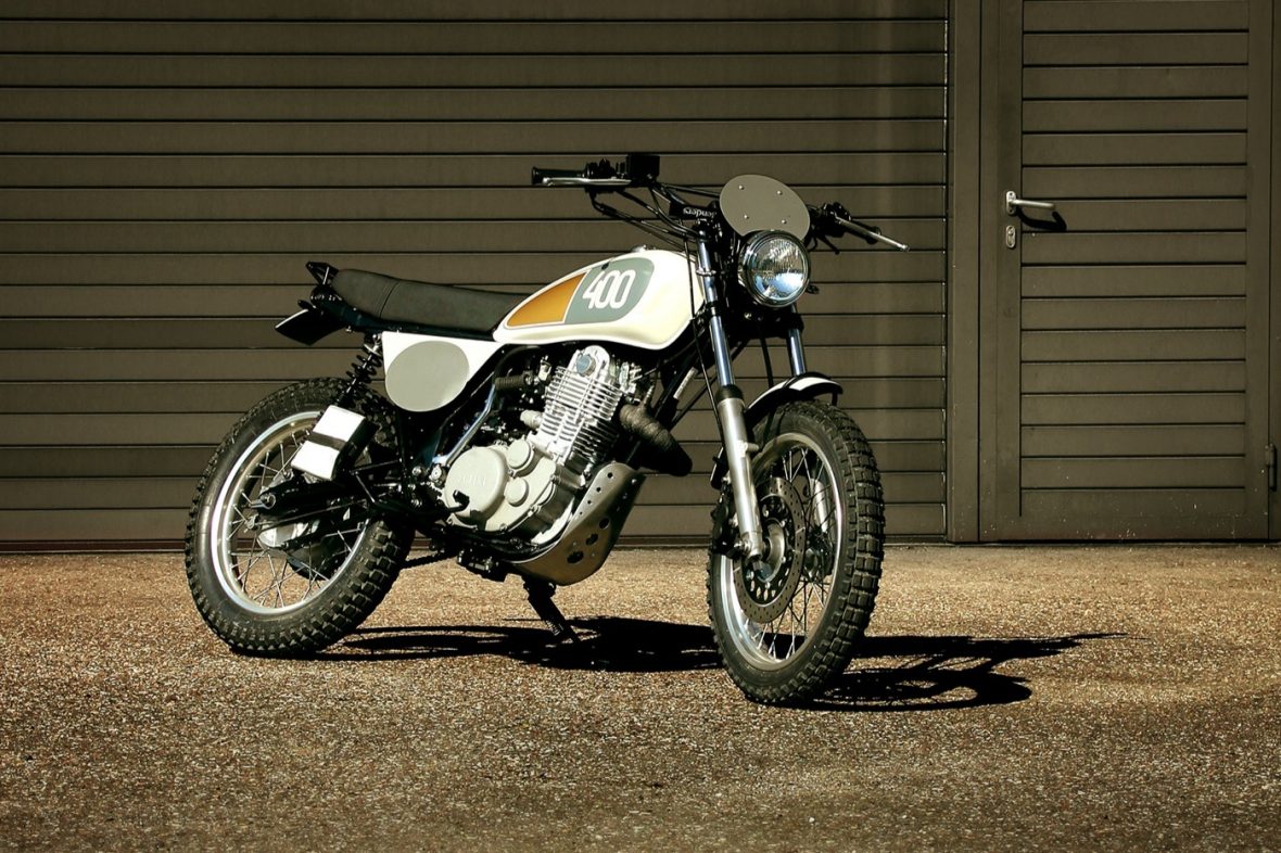 Schutzblechhalterung SR 400 Scrambler vorne  Benders Company -  maßgeschneiderter Motorrad Umbau